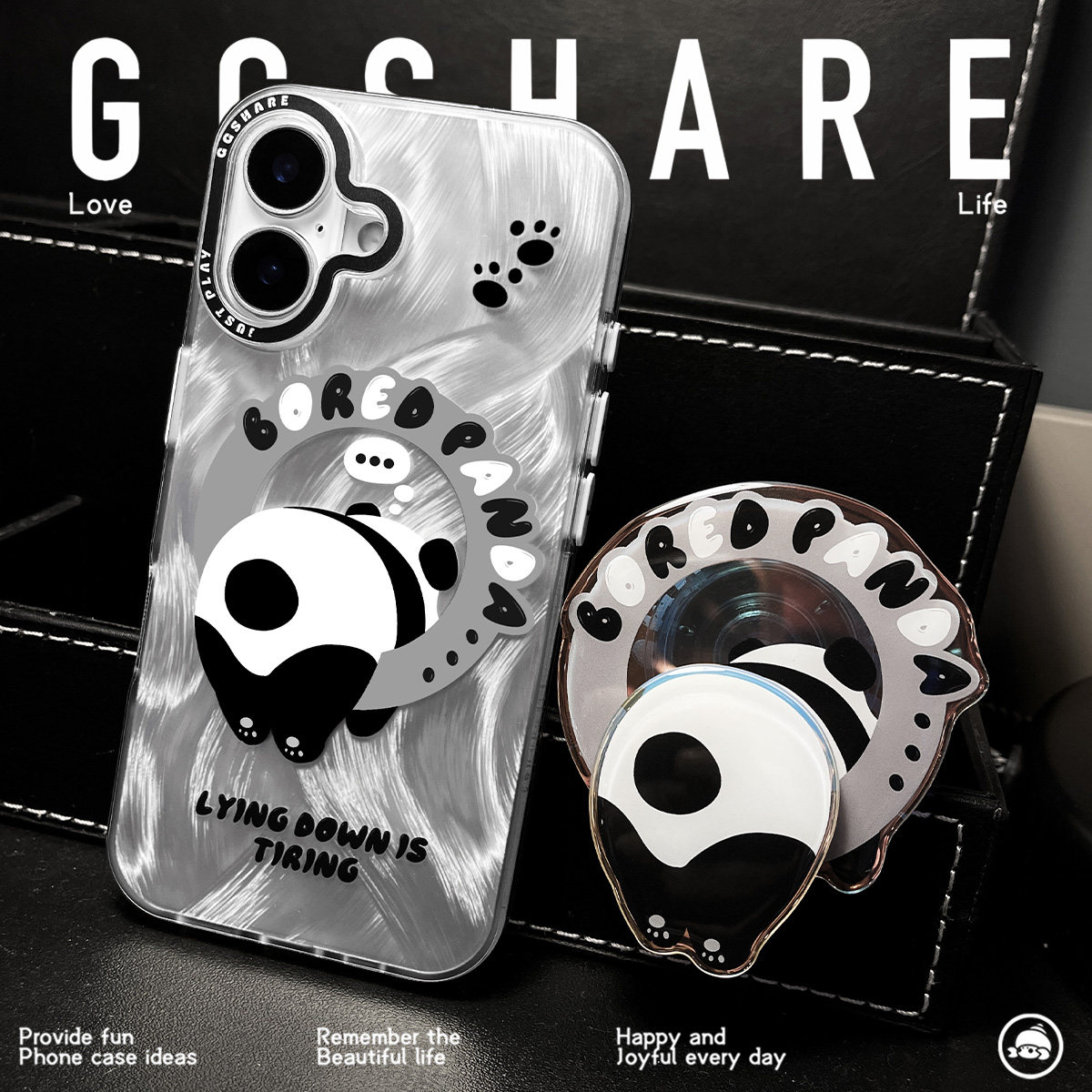 GGSHARE寄居蟹熊猫扭臀臀iphone17手机壳适用苹果16新款 15promax带磁吸支架14手机套原创设计超好看高级防摔,淘宝优惠券,粉丝福利购,淘宝优惠卷