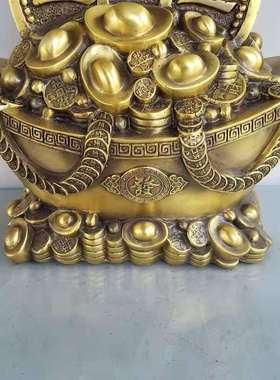 速发金元宝摆件纯铜钱凤存龙罐蟾蜍聚宝盆家居玄关办公装店铺室饰