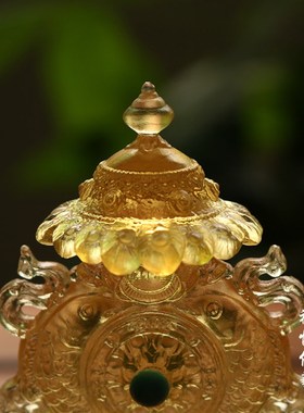 速发禅八佛艺家用供奉工艺用品古法琉璃祥吉悦合集吉祥八宝小号琥