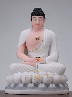 新款汉白玉石雕三宝佛像释迦牟尼佛阿弥陀佛药师如来W佛祖家用供