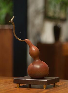 葫芦饰品入口大厅客厅居家饰85469品自然品覆古饰品中铜国书桌工
