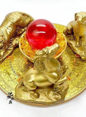 铜聚财阵招财，三合一合一生肖葫芦罗盘六，皮绣，金蟾蜍，JOH龙