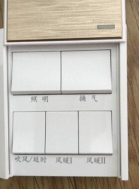风暖浴霸专用延时开关 五键开关 超导浴霸开关 集成吊顶浴霸开关