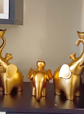 吉祥大象摆件装饰品新家居桌面装饰品电视柜客厅玄关乔迁礼品