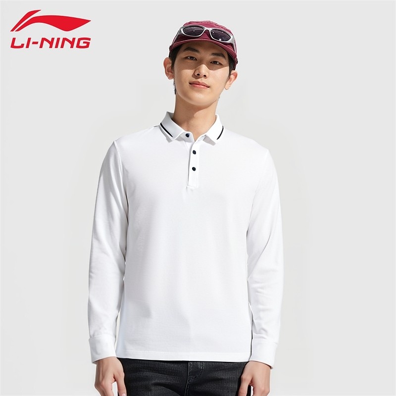 李宁长袖T恤男士春夏新款运动休闲都市商务翻领透气POLO衫APLU207,淘宝优惠券,粉丝福利购,淘宝优惠卷