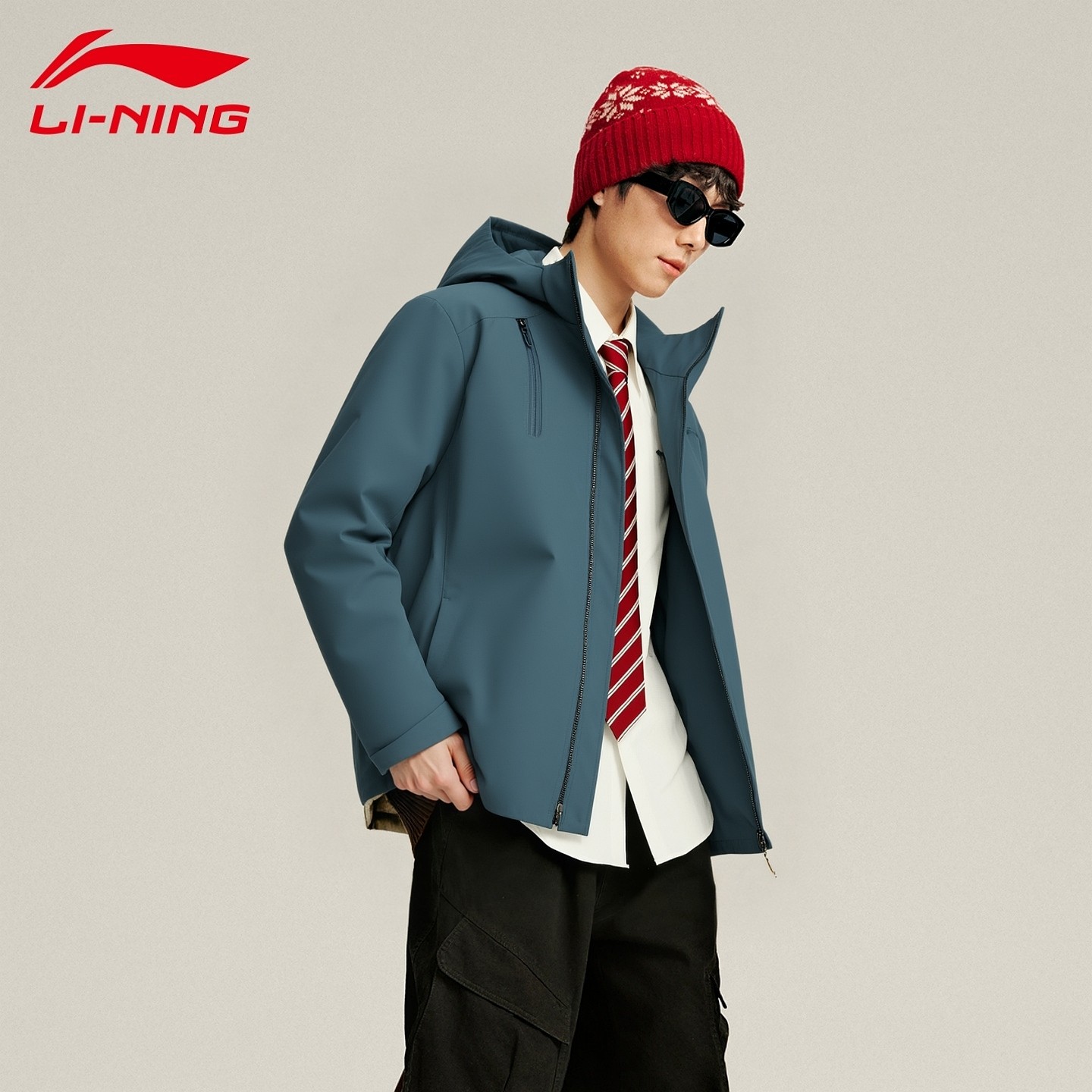 李宁三合一运动风衣套装男子秋冬新款加绒保暖防泼水舒适健身外套,淘宝优惠券,粉丝福利购,淘宝优惠卷