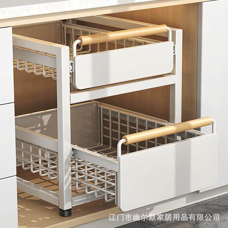 厨房单层抽拉免安装碗碟柜内放置收纳架碗架抽屉式置物架分隔碗盘,淘宝优惠券,粉丝福利购,淘宝优惠卷