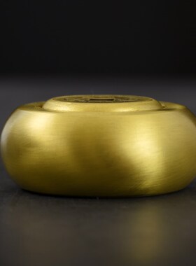 速发纯黄时赚钱手把件黄铜招进宝男文士玩把玩解压铜来运转创意小