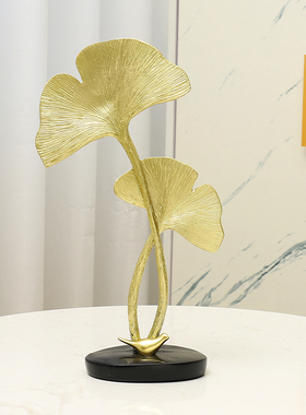 速发轻奢设件银杏树叶板装饰品鹿套装客厅玄关样软房摆摆乔迁新居