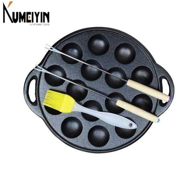 Cast iron Takoyaki baking pan home uncoated nonstick pan-图2