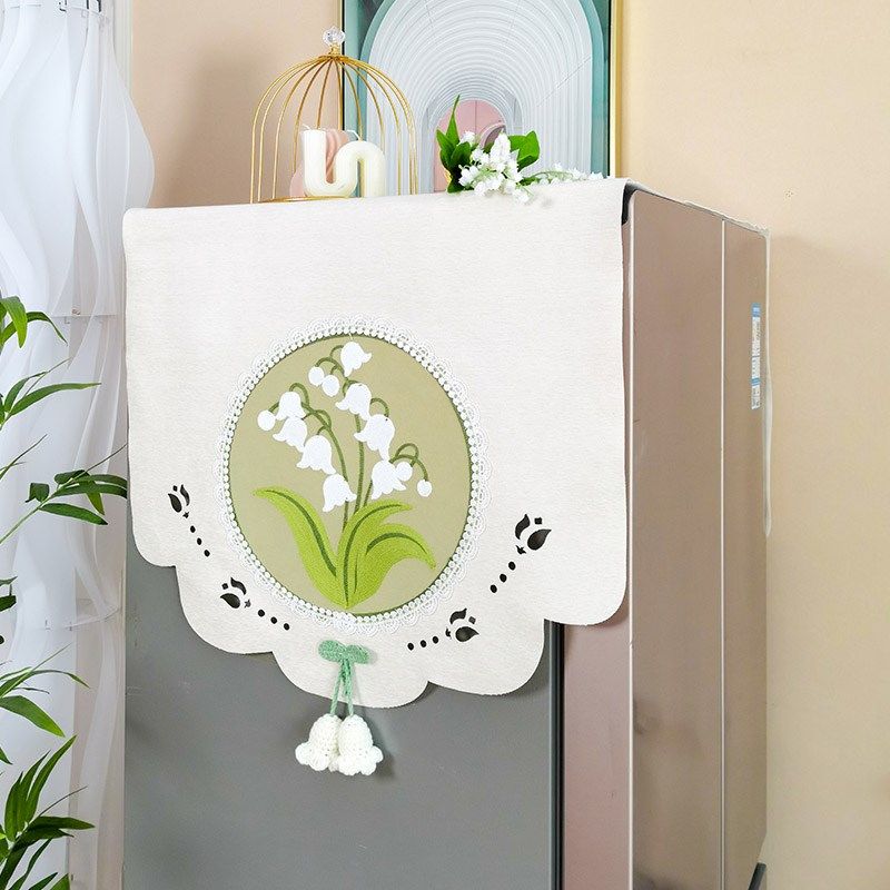 现代简约冰箱防尘盖布奶油风洗衣机防尘I罩刺绣家用单双开门冰箱,淘宝优惠券,粉丝福利购,淘宝优惠卷