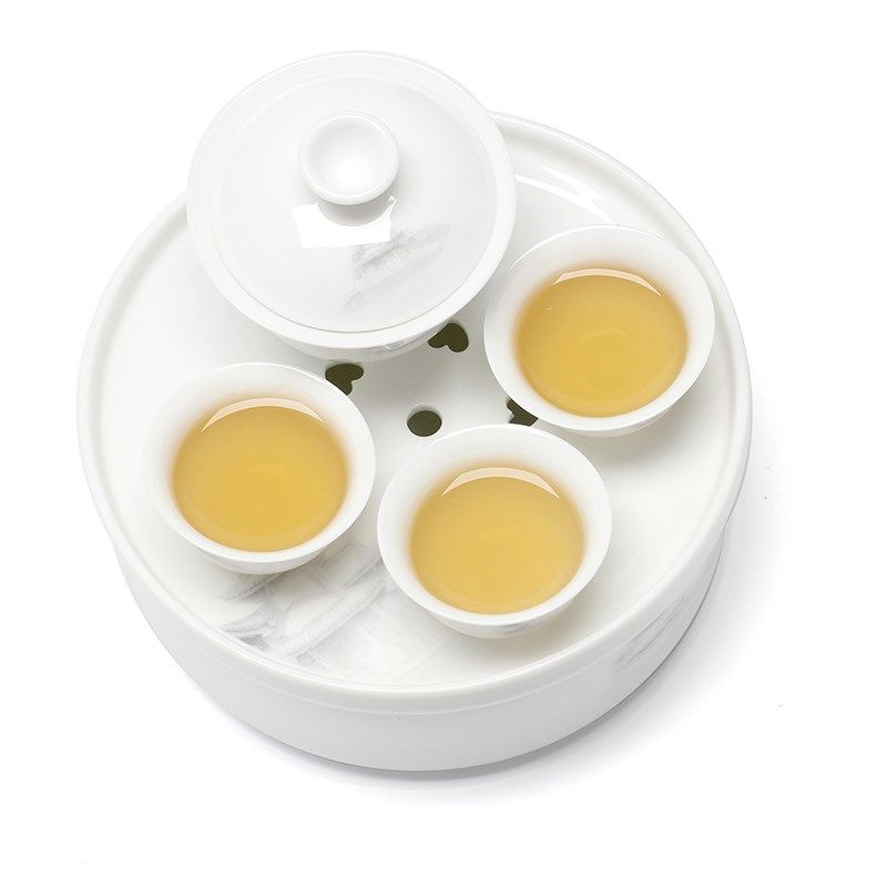 6寸白瓷旅行茶具套装2024新款轻奢F水墨山水茶盘盖碗茶杯户外便携,淘宝优惠券,粉丝福利购,淘宝优惠卷