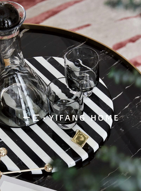一匚现代简约欧式轻奢水晶烟灰色金色酒具酒杯摆件样W板房软装饰
