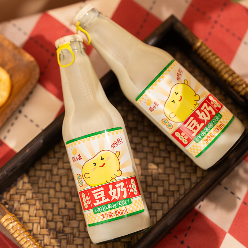 稻小豆原味豆奶植物蛋白饮料瓶装全豆鲜榨无豆腥味饮品300ml*4瓶,淘宝优惠券,粉丝福利购,淘宝优惠卷