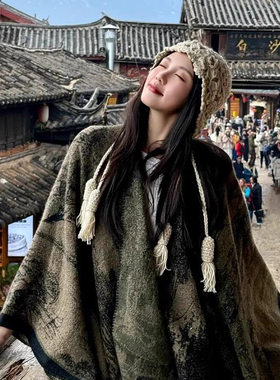 白色手工钩花帽子女2026秋冬新款
