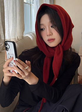 100%羊毛高级感三角巾女外搭披肩