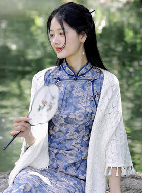 【夏天氛围感披肩】针织旗袍披肩