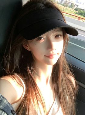 夏季女款速干宽檐防晒空顶帽
