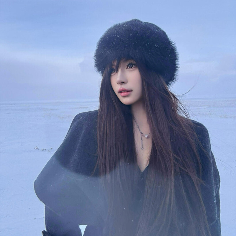 黑色毛绒帽子女冬季2025新款高级感显脸小渔夫帽蒙古帽护耳帽盆帽,淘宝优惠券,粉丝福利购,淘宝优惠卷