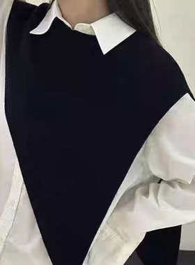 叠穿三角披肩外搭女时尚马甲背心