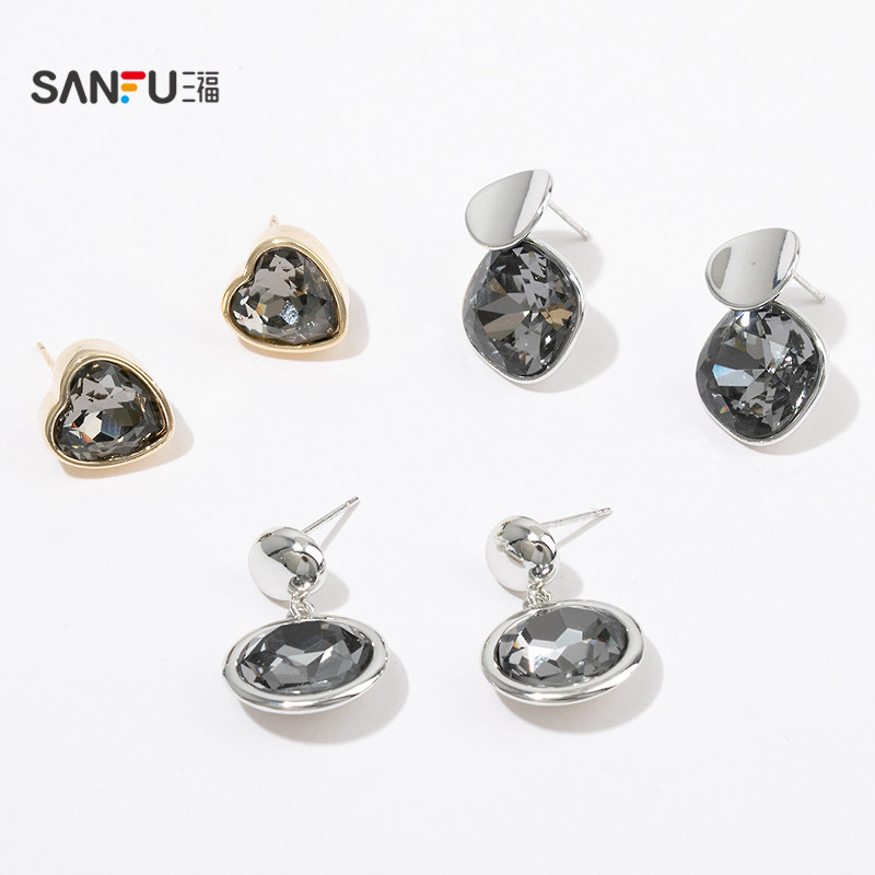 三福都市闪闪基础耳钉一对 时尚简约个性首饰配饰耳环848423,淘宝优惠券,粉丝福利购,淘宝优惠卷