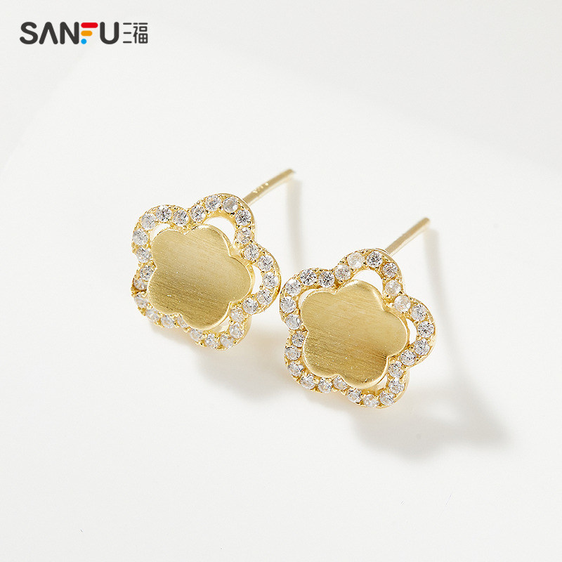 三福925银休闲拉丝耳钉一对 时尚小众通勤首饰配饰耳环839667,淘宝优惠券,粉丝福利购,淘宝优惠卷