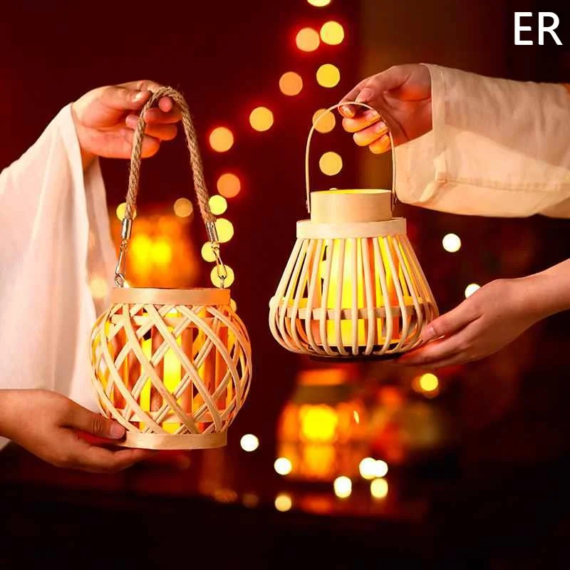 中秋节灯笼手提灯笼竹编手工diy材料包场古风景布置汉服拍照新款