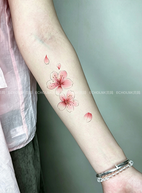 高颜值粉樱花瓣彩色纹身贴