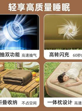MKY厚自动充气床垫单双人折叠加$家F976TSH7用打地铺防户外冲气露