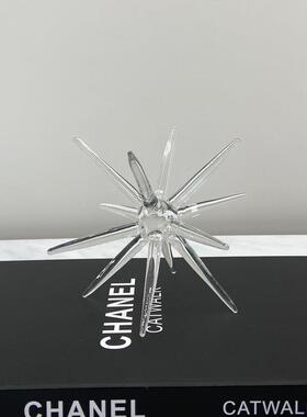 简现简约玻璃摆件样板房间售楼处玄RZL关柜饰大堂桌面代艺术软约