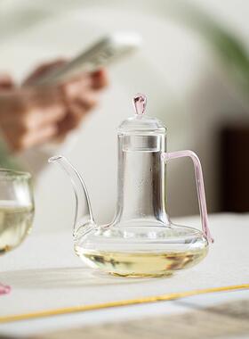 思陶新斋玻璃茶执壶中手式高硼20250408硅耐高温绿茶茶壶家用花茶