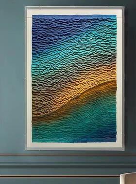玄XJE关饰画轻奢立厅实物装客置装画楼梯间体手工纸艺挂画亚克力