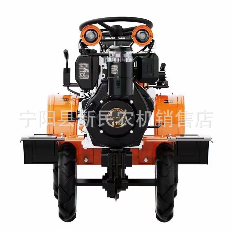Ride-on rotary tiller, small ride-on tiller, diesel engine powered turning plow for orchard woods