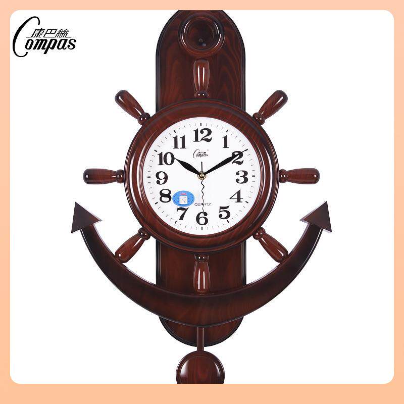 ?康巴表大号船F7TSJH78舵摇摆钟挂钟客厅挂静丝音摆表钟石英钟时 - 图0