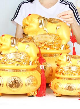金猪饰品礼带来ORD财富和藏聚宝盆宝大存钱罐创客厅办公意室装饰