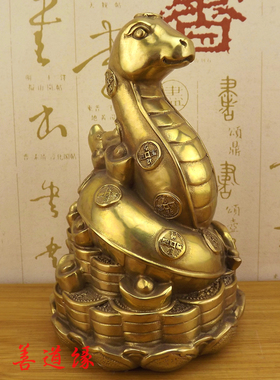 速发纯铜蛇摆件黄十聚财招财蛇铜二生肖蛇铜蛇品件家居工艺摆摆设