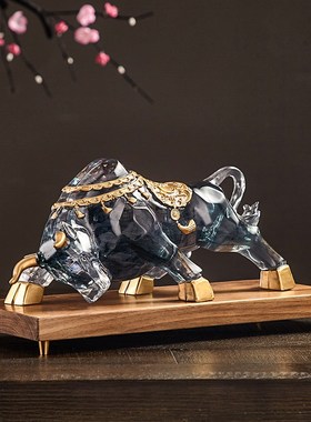 速发华式礼牛摆件轻奢新中尔招财客厅玄关家居装饰品创意开业街品