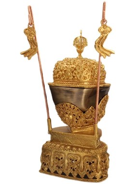 速发西尼纯铜托巴嘎巴复古藏泊尔工工手艺拉带旗帜供奉用品法器摆