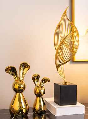 速发摆件风小兔子温简家居饰品约馨小摆设装饰品创意客厅轻奢