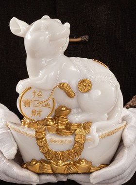 速发老鼠摆件招财元宝仿迁石简约客厅装饰品礼居搬新房子乔玉家品