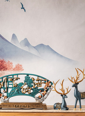 速发海纳百川屏风老板办公室背景档摆件高柜次大气新中式装国风中