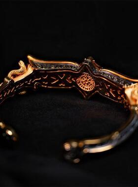 古埃及艺术文化伊特鲁的回响手镯高级感独特复古开口手环