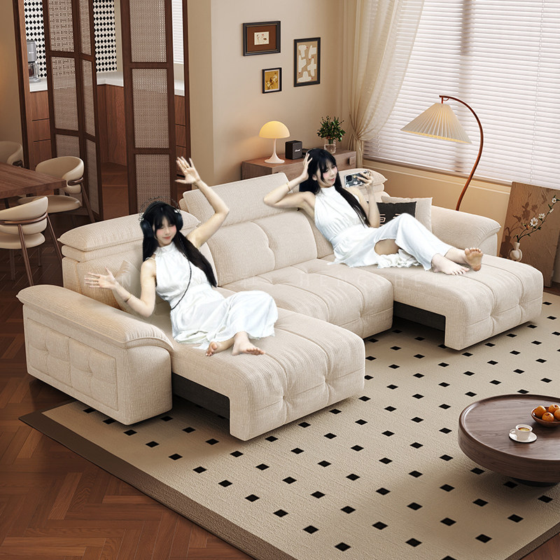 恒社雪尼尔功能电动沙发客厅大小户型家用零靠墙智能语音伸缩直排,淘宝优惠券,粉丝福利购,淘宝优惠卷