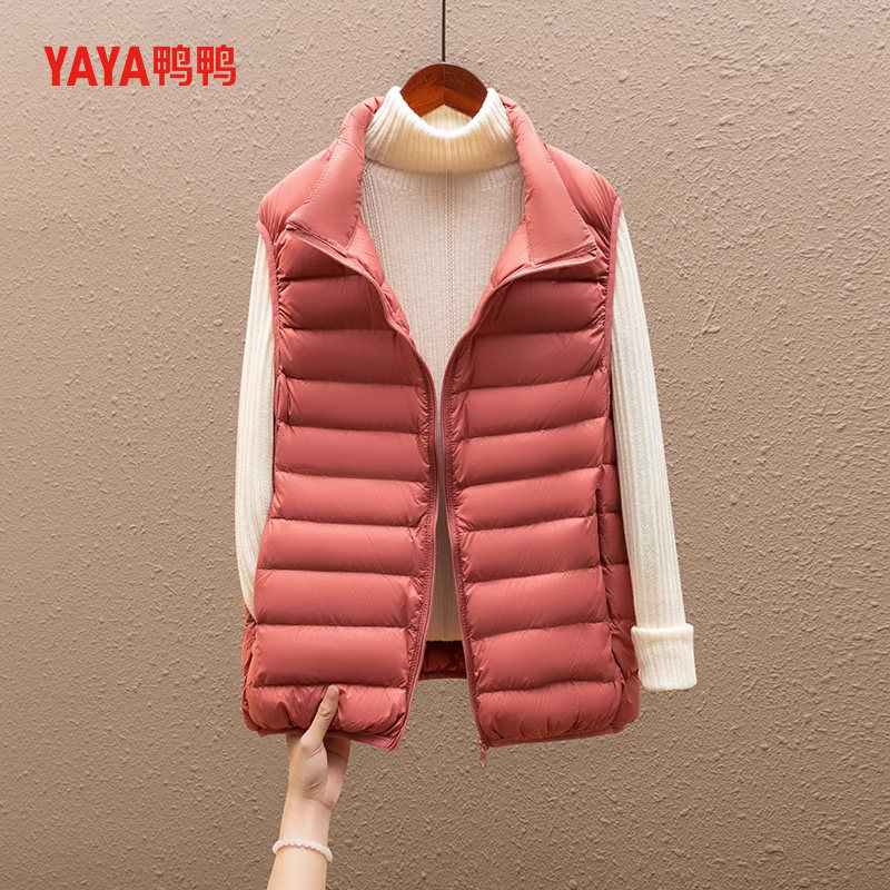鸭鸭羽绒马甲女短款秋冬季2024新款中年妈妈立领坎肩保暖减龄外套,淘宝优惠券,粉丝福利购,淘宝优惠卷