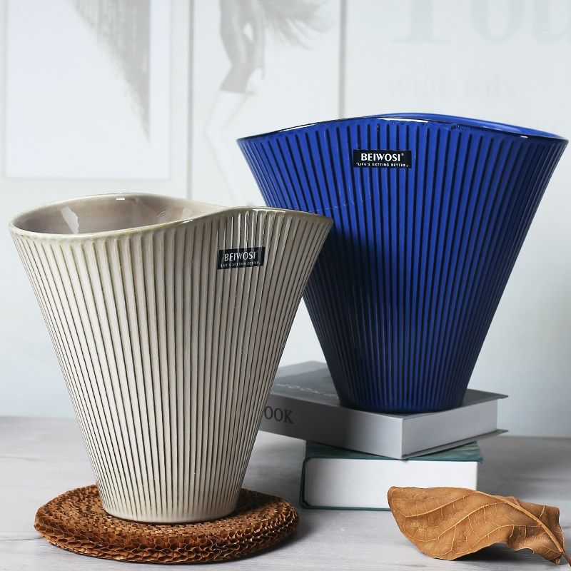 北欧简约紫砂陶瓷花瓶个性透气花盆轻奢高级感P家用客厅蝴蝶兰专,淘宝优惠券,粉丝福利购,淘宝优惠卷