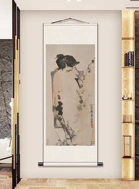 潘天寿螃蟹李苦禅荷花仿古名家字画茶楼仿古挂画包厢字画丝绸礼品