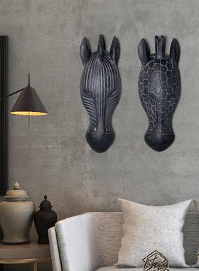 美式样板房创意动物壁饰鹿头壁挂客厅奶茶沙发背景墙面墙壁挂件