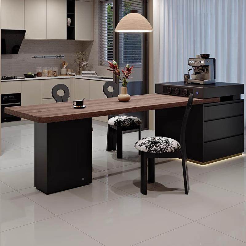 RAP中风胡桃木纹岩板缩岛台可餐桌古一体伸家用微波炉储物多功能,淘宝优惠券,粉丝福利购,淘宝优惠卷