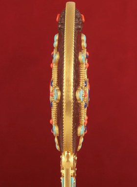 速发法藏式轮密纯用品石铜宝宗转法金轮王七政宝家用佛前摆件供修