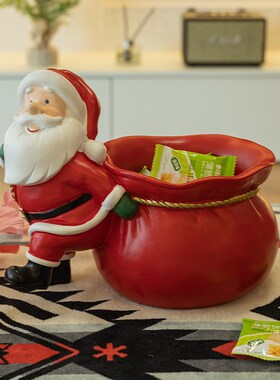 速发创意家居饰品客食桌面家用圣诞零人杂物老厅收纳盒摆件圣诞节